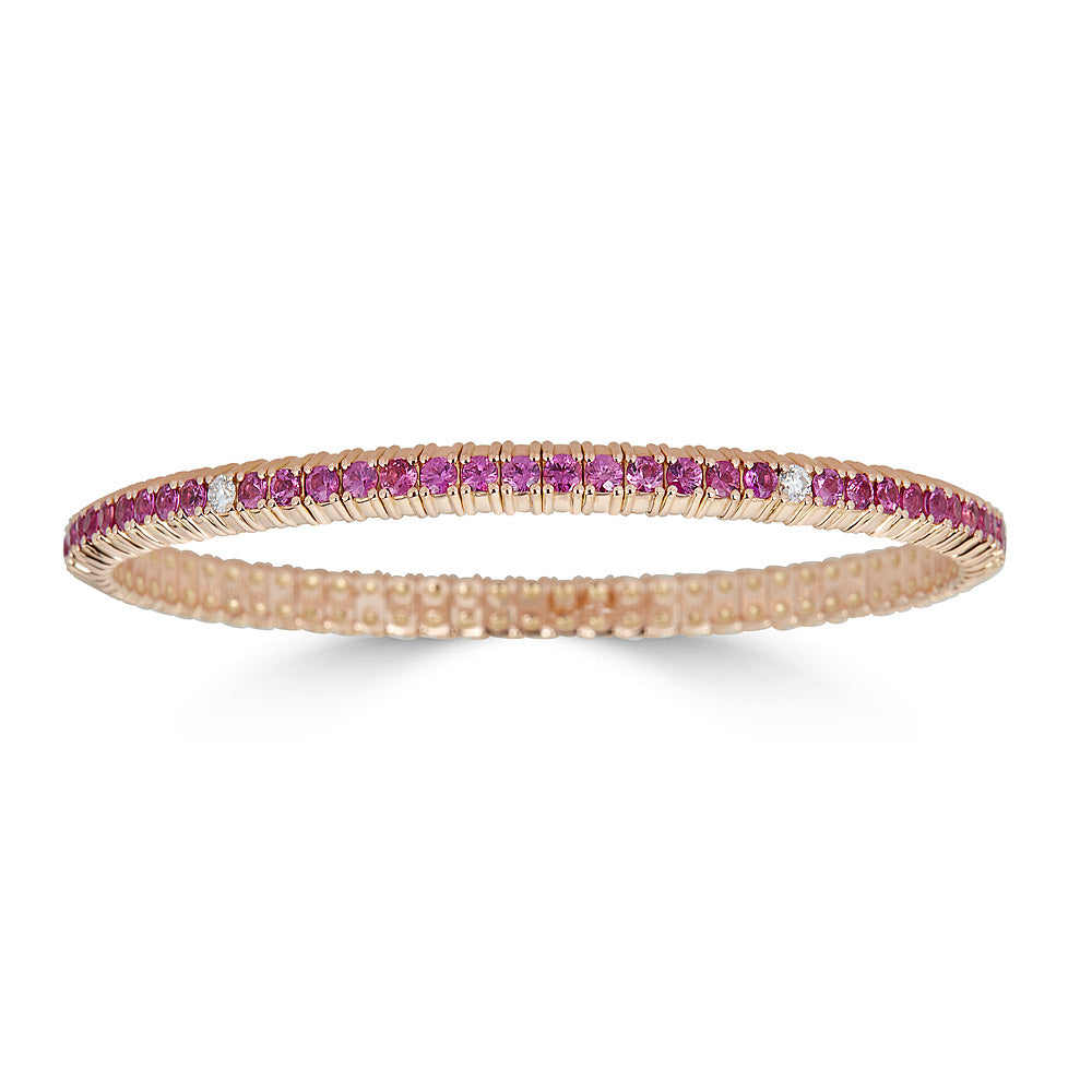 Van Cleef and Arpels Pink Sapphire Rose Gold Bangle – Opulent Jewelers